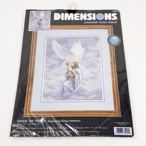 Vtg Dimensions DOVE OF PEACE Counted Cross Stitch Kit Jesus & Child #35000 NEW